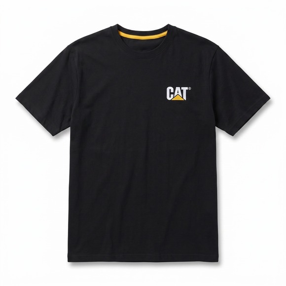 Caterpillar Graphic T-Shirt Mens XL Black Excellent Short Sleeve Logo Workwear